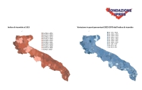 Indice di ricambio della popolazione nei comuni pugliesi